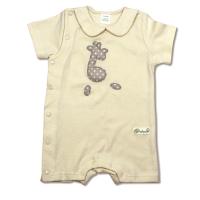 Babymio เสื้อผ้าเด็กอ่อน บอดี้สูท ลายยีราฟ ออร์แกนิค คอตตอน Short Sleeved Romper (Giraffe) Organic Cotton 