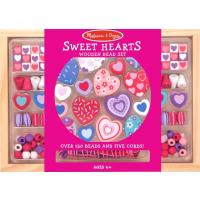  Melissa and Doug ชุดร้อยลูกปัดหัวใจ ส่งเสริมความคิดริเริ่มสร้างสรรค์ ทักษะการประดิษฐ์ Wooden Bead Set - Sweet Heart  