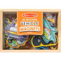 Melissa and Doug แม่เหล็กรูปสัตว์ Wooden Vehicle Magnets Set