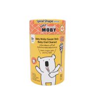 Baby Moby ผ้าก๊อซ ชนิดแท่ง แบบหัวเกลียว เช็ดลิ้น เช็ดฟัน (32 ชิ้น) Gauze Stick for Baby Oral Cleaner